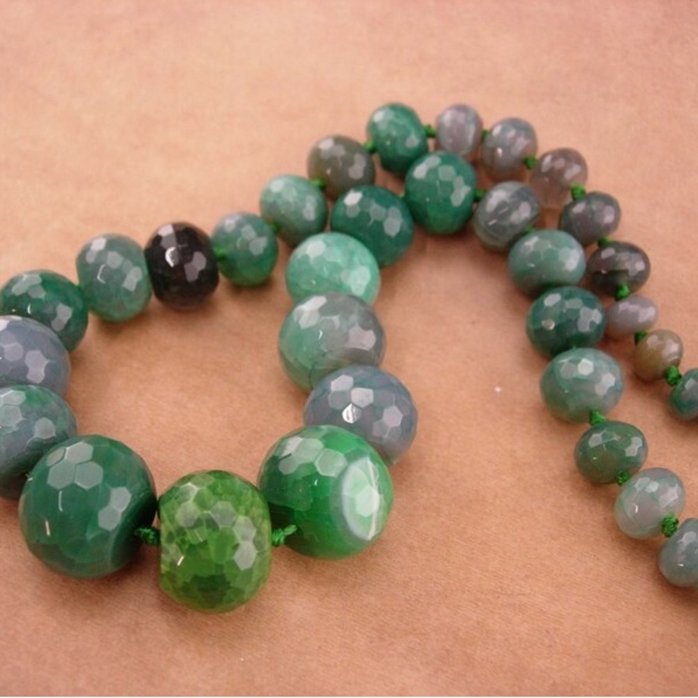 Large Statement Signed Agate Necklace - - image 4